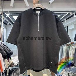 Men's Polos Heavy Fabric Half Zipper Oversized T-shirt Men Women Best Quality Top Tees T Shirtephemeralew