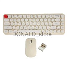 Keyboards 2.4G Wireless Keyboard Mouse Combo Mini Portable Retro Silent 68 Keys Keyboard 3 Keys Mouse for Office Laptops Desktops J240117