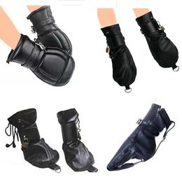 Handcuffs/Mittens/Boot Booties Leather Gloves Dog Paw Padded Fist Mitts SocksBDSM BondageSex Toys Interest Gloves Fun Colours 240117