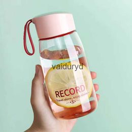 Water Bottles Small Cute Plastic Water Juice Bottles Creative Transparent Drinking Bottle with Portable Rope Travel Tea Cup 380MLvaiduryd