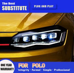 Car Lights For VW Polo 20 19-20 22 LED Headlight DRL Dynamic Singal High Low Beam Auto Headlight Assembly