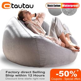 OTAUTAU Thick Waterproof Cotton Bean Bag Cover Without Filler Outdoor Pouf Chair Beanbag Puff Sofa Lounge Recliner Sac DD1FSHR1T 240116