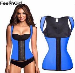 Feelingirl 100 Latex Waist Cincher Steel Bone Corset Waist Corsets Bustiers Slimming Shapewear Vest Korsett For Women A3802649