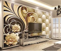 Custom Retail 3d Flower Wallpaper Exquisite and Luxurious Floral Living Room Bedroom Kitchen Decoration Painting Mural Wallpapers9104003