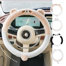 Steering Wheel Covers Universal Warm Anti Slip Winter Cover Car Breathable Fluffy Protector