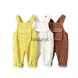 Hosen 9m-36m Baby Boy Girl Hosen Cord-Jumpsuit für Baby Casual Spring Kleinkind Overalls Girls Jungen lässig Playsuit Hosen 2023 H240508