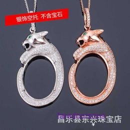 High quality Exquisite Carter jewellery Designer Necklace s925 Silver Pendant Empty Support Oval 15 20mm Leopard Fashion Korean Edition With Original Box