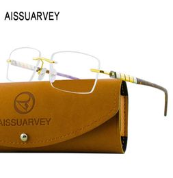 Steel Stainless Titanium Eyeglasses Frames Men Optical Rimless Eyewear Prescription Brand Top Quality Reading Goggles8461259