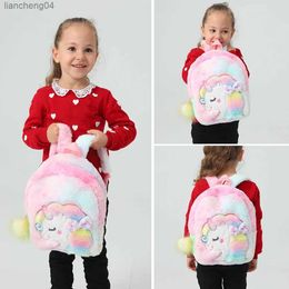 Handbags Personalised Embroidery Plush Backpack Cute Mini Backpack Gift for Girls School Bags KAWaii Fluffy Fuzzy bag