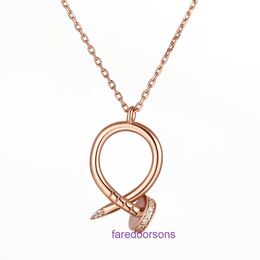 Luxury Women's Carter Necklace online shop Rose Gold Sterling Silver Pendant Collar Chain Fashion Card Home S925 Versatile With Original Box