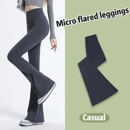 Women's Leggings High Slimming Slim Fit Waist Outdoor Casual Versatile Long Pants Female Solid Colour Loose Wide Leg Micro Flared
