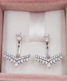 Studs Princess Wishbone Earring Authentic 925 Sterling Silver Studs Fits European Style Jewellery Andy Jewel 297739CZ9316527