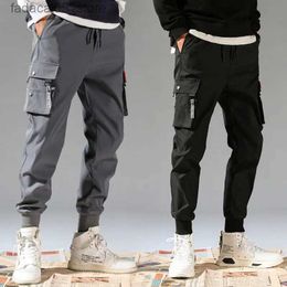 Men's Pants 5XL Men Vintage Cargo Pants 2020 Male Hip hop Khaki Black Pockets Joggers Pants Man Korean Fashion Sweatpants Overalls Plus Size Q240117