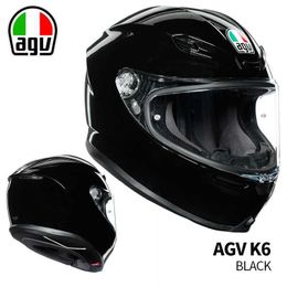 Full Face Open Italian Agv Motorcycle Helmet Female k Carbon Fibre Full Helmet Male Four Seasons Universal Anti Fog Motorcycle Running Helmet 8KT2