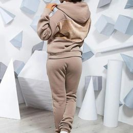 Women's Two Piece Pants Stylish Winter Tracksuit Plush Casual Comfortable Loose Hoodie Sweatpants Set Hat For Sports