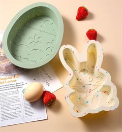 DIY Cake Mould silicone Mould Easter Egg rabbit holiday Baking Cake silicone Mould P232