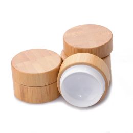 wholesale 5g 10g Natural Bamboo Cream Jar Bottles Nail Art Mask Refillable Empty Cosmetic Makeup Container LL