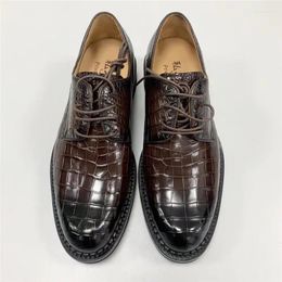 Dress Shoes Authentic Crocodile Belly Skin Hand Painted Colour Men's Casual Derby Genuine Real Alligator Leather Male Business Oxfords