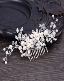 Wedding Bridal Bridesmaid Combs Tiaras Silver Handmade Rhinestone Pearl Headbands Luxury Hair Accessories Headpiece Tiara Gold Jew9972347