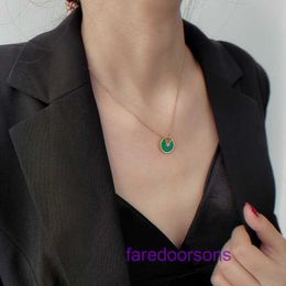 Brand womens Carter Necklace for sale online shop Titanium steel circular diamond pendant trendy collarbone chain internet celebrity With Original Box