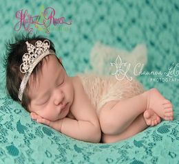 diamond Crown Baby Headband Princess Infant Crystal Diamond Pearl Tiara Crown Head Strap Elastic Hairband Children Jewelry Accesso9254448