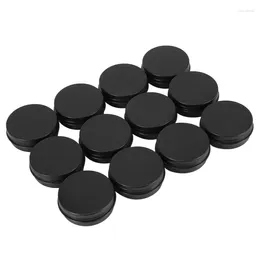 Storage Boxes 12Pcs 1Oz Black Aluminium Tin Jars Round Screw Lid Containers Empty Metal For Organising Cosmetic Small Jewellery Orna
