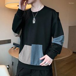 Men's T Shirts Spring Long Sleeved T-shirt For Trendy Brand Round Neck Hoodie Base Coat Autumn Clothes Clothing C