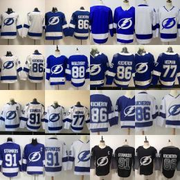 Top Stitched Tampa Bay Hockey Lightning Jerseys 7 Haydn Fleury 52 Cal Foote 77 Victor Hedman 5 Philippe Myers 98 Mikhail Sergachev 1 Brian E