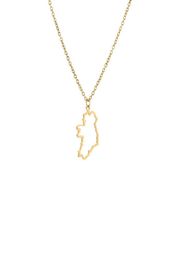 Delle delinea Repubblica d'Irlanda Country Map Necklace Mainland