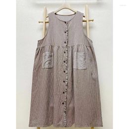 Women's Vests Japan Style Casual Sleeveless Cotton Linen Waistcoat Women Loose Wide Long Vest Jacket Cardigan Outerwear Fall Coats