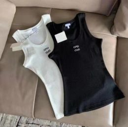 Sommer weiße Damen-Luxus-Oberteile, T-Shirts, bauchfreies Top, Stickerei, sexy, schulterfrei, schwarzes Tank-Top, lässig, ärmellos, rückenfrei, Top, Shirts, Designer, einfarbige Weste