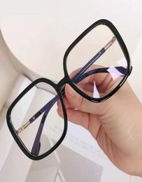 ERILLES Oversized Square Glasses Frame Computer Eyeglasses Frame Women Anti Blue Light Blocking Black Plastic Spectacles Frame Y086582069