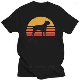 Men's Polos Fashion Summer Retro Sun Cane Corso Silhouette T-shirt Crewneck Tee Shirt For Dog Lovers Male Casual