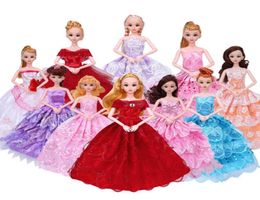 Cute 30cm 11 Inches Doll Wedding Dress Girl Toy 28 Lovely Style Clothes Princess Dress Evening Dress Christmas Kid Birthday G8480366