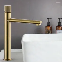 Bathroom Sink Faucets Faucet Mixer Tap Cold Deck Mount Single Knurled Handle One Hole Washbasin Basin Swivel Knurling Knob Design