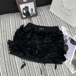 Skirts Designer 24 year early spring collection new petal ostrich hair small A half skirt classic inverted triangle punctuation embellishment skirt 3Q21