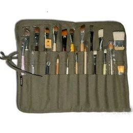 Multifunction Pencil Bag Roll Up Thick Canvas Wrap Pouch 22 Holder Case Organizer Pouch Perfect Storage for Brush Make up 240116