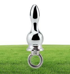 30105cm 98g Small size pull ring Crystal Metal Anal plug Booty Silver Stainless steel Jewellery butt plug Sex toys Product5159108