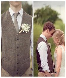 Spring Men Wedding Casual Vests Custom Formal Groom Groomsmen Vest England Style Country Wear Slim Fitted9109106