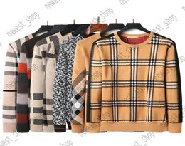 designer mens sweater clothing pullover wool casual london england plaid grid striped sweatshirt geometry patchwork color woollen 3010530