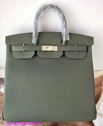 40cm Handbags Custom Leather Bag Full Leather Canvas Men's and Women's Universal Handbag Large Capacity Cowhide Travel Bag HBOQ