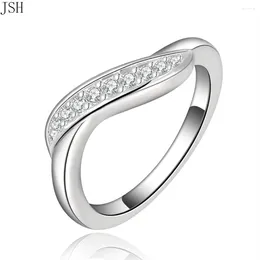 Cluster Rings Whosale Price Beautiful 925 Silver Ring Crystal Noble Fashion Wedding Women Lady Jewellery CZ Zircon