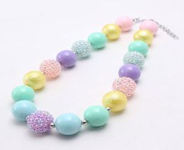 New candy Colour fashion baby chunky bubblegum handmade girls kids diy rhinestone beads necklace Jewellery for child gift6062722