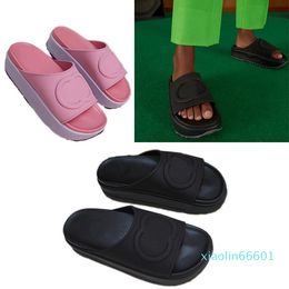 2024 vintage Mens Summer beach TPU Rubber 5cm increase Slippers Pink purple Platform Slide