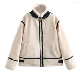 Women's Fur Teddy Bike Jackets Autumn And Winter Leather Wool Integrated Lamb Hair Effect European American Clip Coat