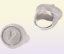 Custom Name A Z Spin Rings Iced Out 360 Rotatable Ring Cubic Zirconia DIY 14K Diamond Men Women Gift Hip Hop Jewelry99128137826970