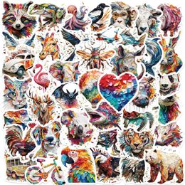 50Pcs-Pack Cartoon Psychedelic Animals Stickers Waterproof Vinyl Stickers for Luggage Water Bottle Laptop Car Planner Scrapbooking Phone Mac Door Wall Decals