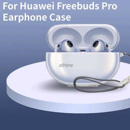 Cell Phone Cases Earphone Case For Huawei Freebuds Pro 3 Transparent Headphone Cover With Lanyard For Freebuds Pro3 Shockproof Earbuds Sleeve YQ240117