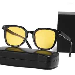 Sunglasses 2024 Luxury Men's / Women's Universal Trend Retro Yellow Designer Glasses High Quality Driving Goggles UV400