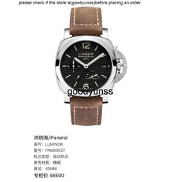 paneris watch Luxury Watch Fashion Paneraii Wristwatches a Discount 1950 Series Pam00537 Automatic Mechanical Mens 42mm Waterproof Designer Stainless Steel High